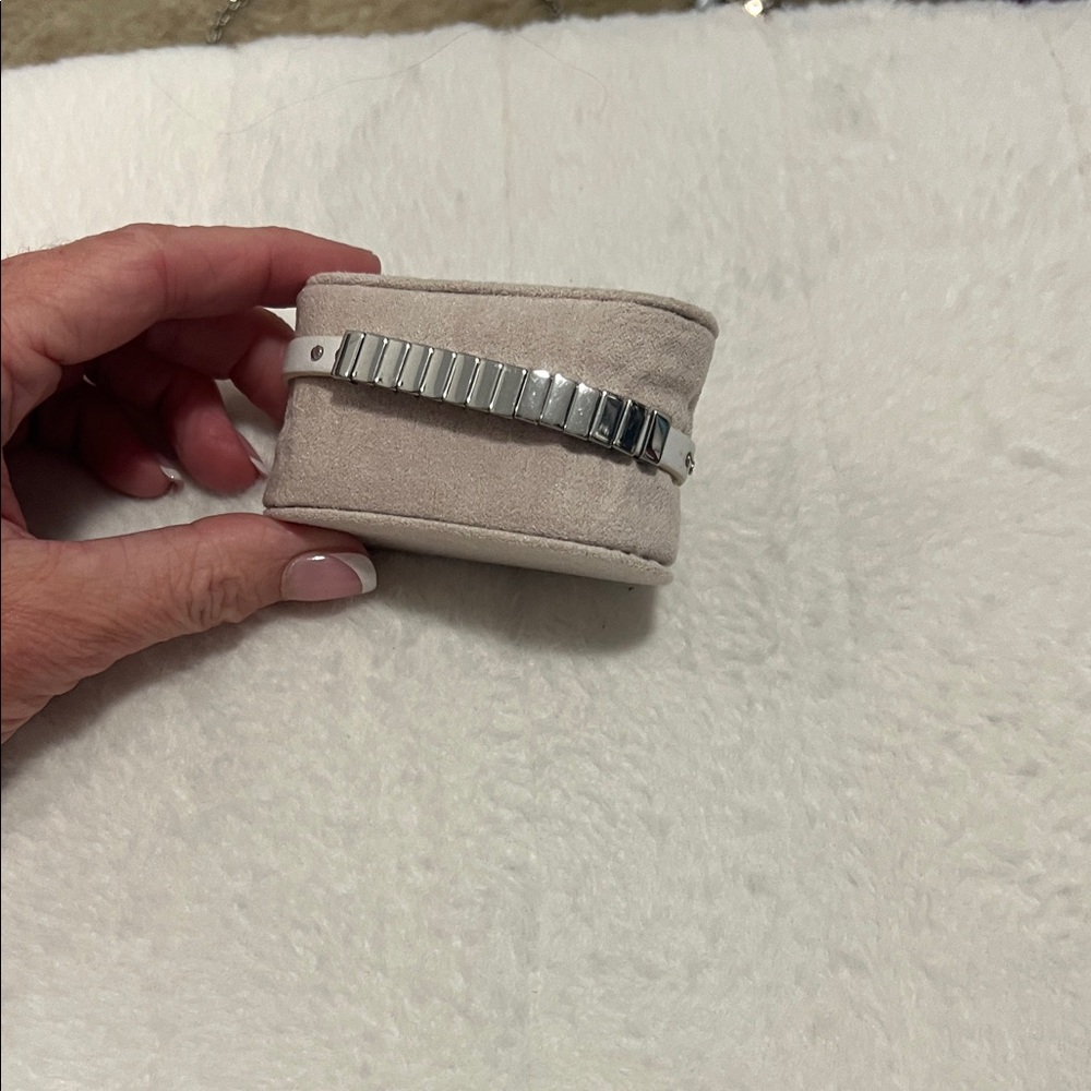 Michael Kors silver/ leather bracelet